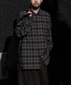 【stein】OVERSIZED DOWN PAT SHIRT - KHAKI OMBRE