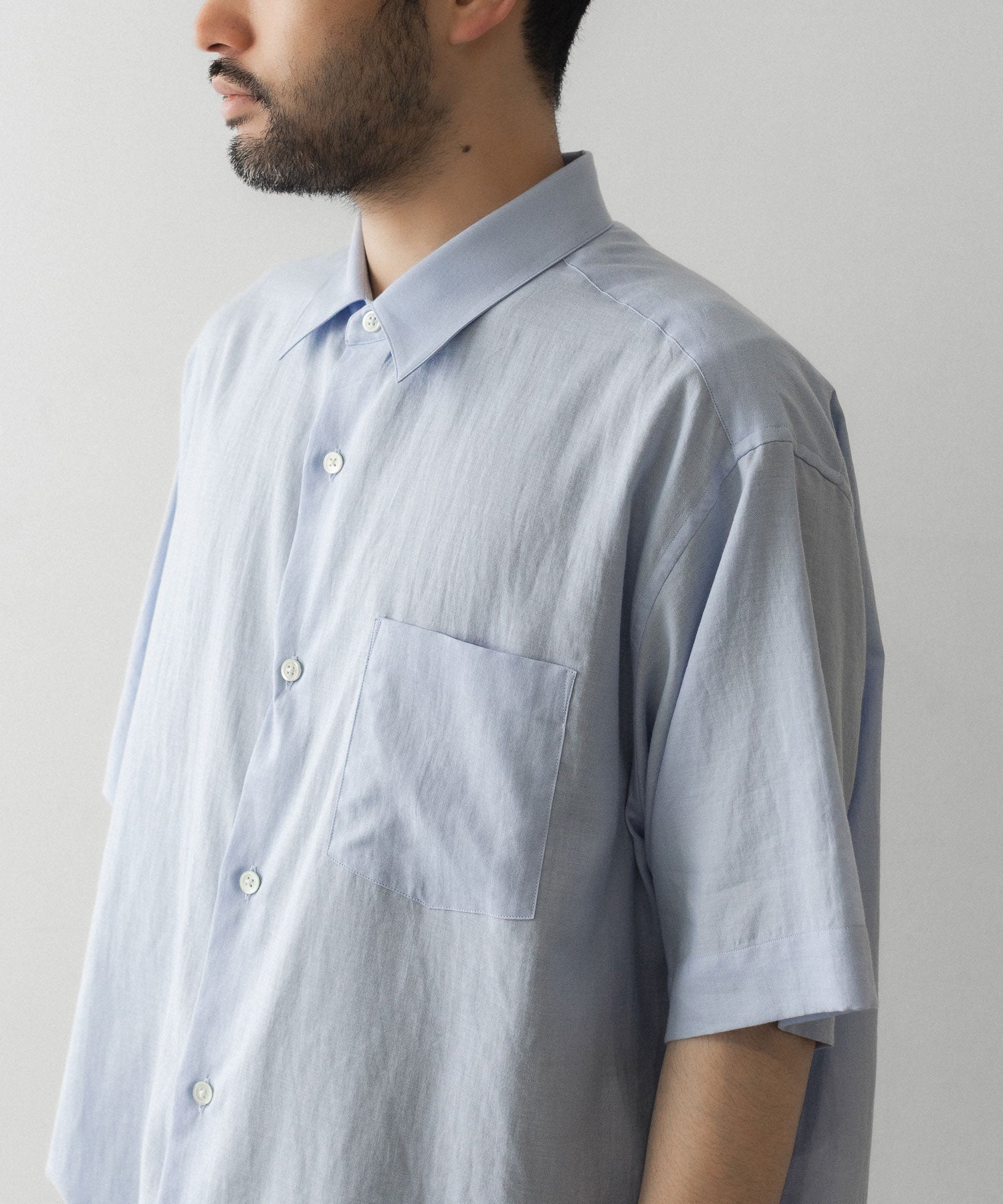 ssstein / シュタイン】COTTON SILK OVERSIZED SS SHIRT - SAX | 公式