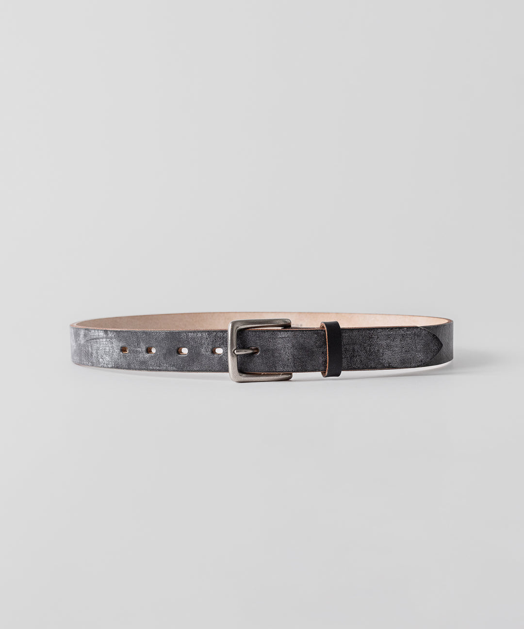 【INTÉRIM】30mm OAK BARK LEATHER BELT - BLACK