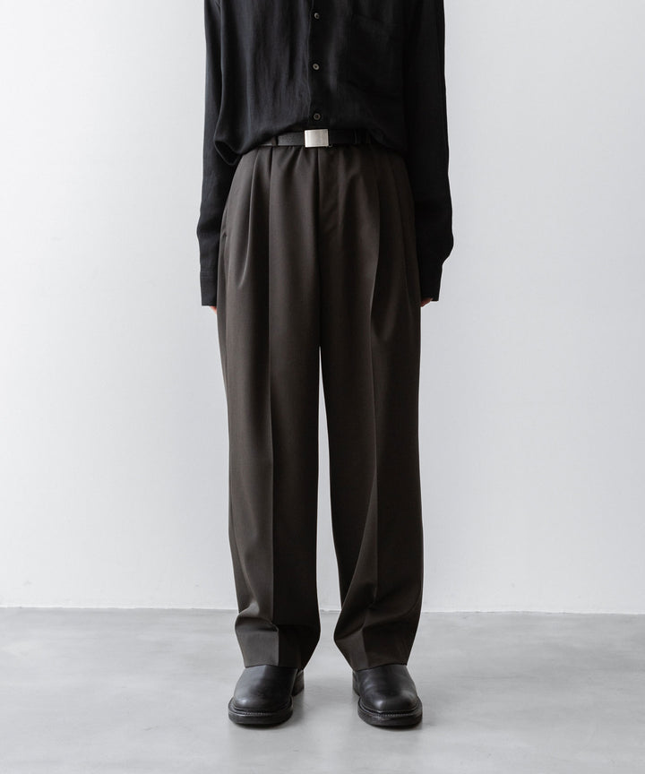 ssstein(シュタイン)のTWO TUCK EASY TROUSERS - GREY KHAKIの公式通販サイトsession福岡セレクトショップ