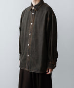 画像をギャラリービューアに読み込む, 【CODA】BLACK BROWN WASH DENIM SHIRT JACKET - BLACK BROWN
