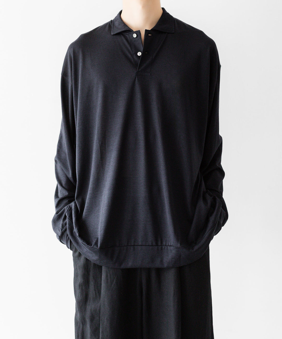 INTÉRIM インテリムのSILK COTTON JERSEY DEADSTOCK FABRIC HYPER BIG LONG POLO SHIRTのVULCAN 公式通販サイトsession福岡セレクトショップ