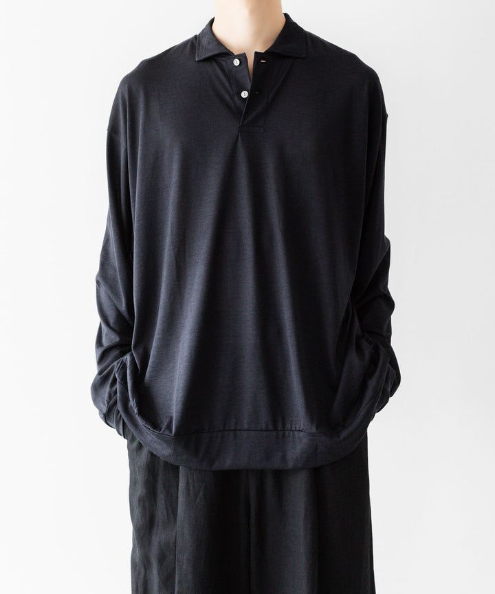 INTÉRIM インテリムのSILK COTTON JERSEY DEADSTOCK FABRIC HYPER BIG LONG POLO SHIRTのVULCAN 公式通販サイトsession福岡セレクトショップ