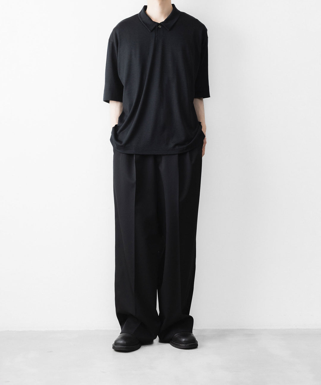 WWW ラッピンノットウールウェア S/S POLO-SHIRTのBLACK 公式通販サイトsession福岡セレクトショップ