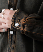 画像をギャラリービューアに読み込む, 【CODA】BLACK BROWN WASH DENIM SHIRT JACKET - BLACK BROWN
