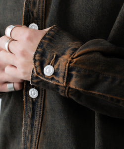 CODA / コーダ】BLACK BROWN WASH DENIM SHIRT JACKET - BLACK BROWN