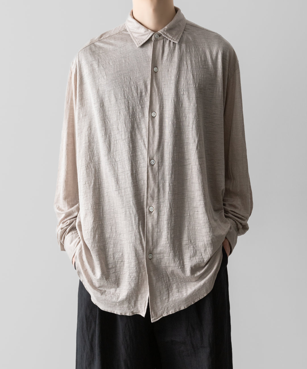 KANEMASA PHIL.-カネマサフィル28G ATMOSPHERE RAMIE L/S SHIRTのKHAKI 公式通販サイトsession福岡セレクトショップ