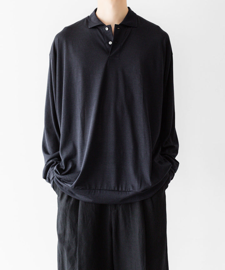 INTÉRIM インテリムのSILK COTTON JERSEY DEADSTOCK FABRIC HYPER BIG LONG POLO SHIRTのVULCAN 公式通販サイトsession福岡セレクトショップ