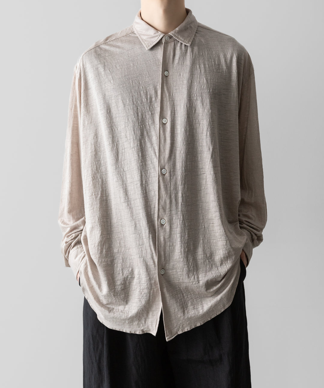 KANEMASA PHIL.-カネマサフィル28G ATMOSPHERE RAMIE L/S SHIRTのKHAKI 公式通販サイトsession福岡セレクトショップ