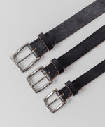 画像をギャラリービューアに読み込む, 【INTÉRIM】25mm OAK BARK LEATHER BELT - BLACK
