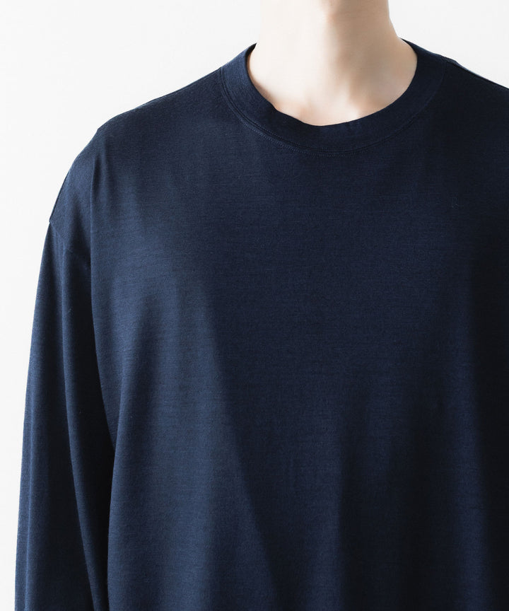 WWW - WRAPINKNOT wool wearのL/S OVERSIZED T-SHIRTのNAVY 公式通販サイトsession福岡セレクトショップ