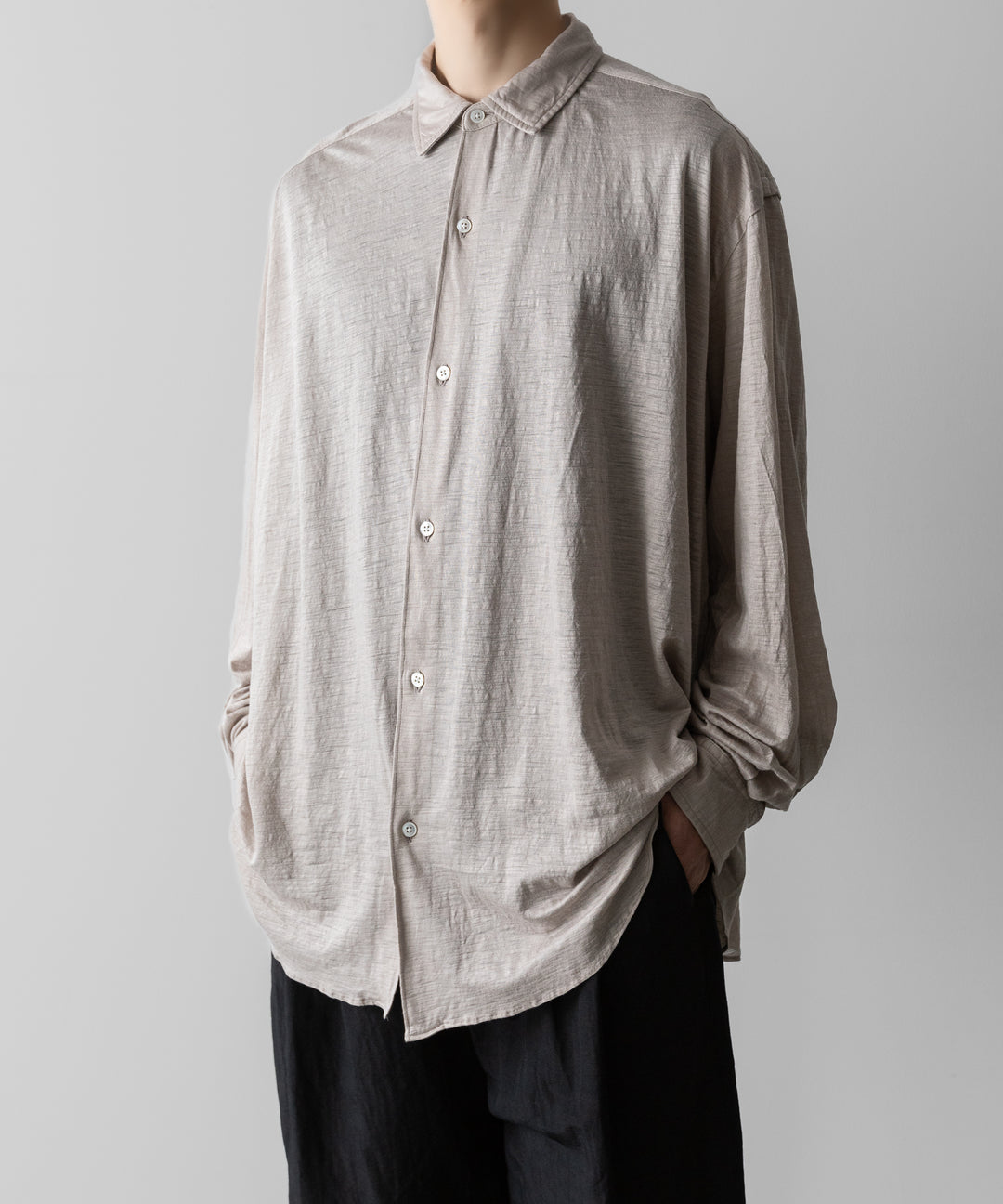 KANEMASA PHIL.-カネマサフィル28G ATMOSPHERE RAMIE L/S SHIRTのKHAKI 公式通販サイトsession福岡セレクトショップ