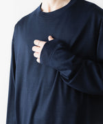 画像をギャラリービューアに読み込む, WWW - WRAPINKNOT wool wearのL/S OVERSIZED T-SHIRTのNAVY 公式通販サイトsession福岡セレクトショップ
