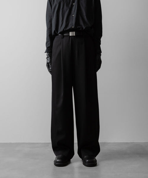 【ssstein】TWIST SEAM WIDE EASY TROUSERS - BLACK