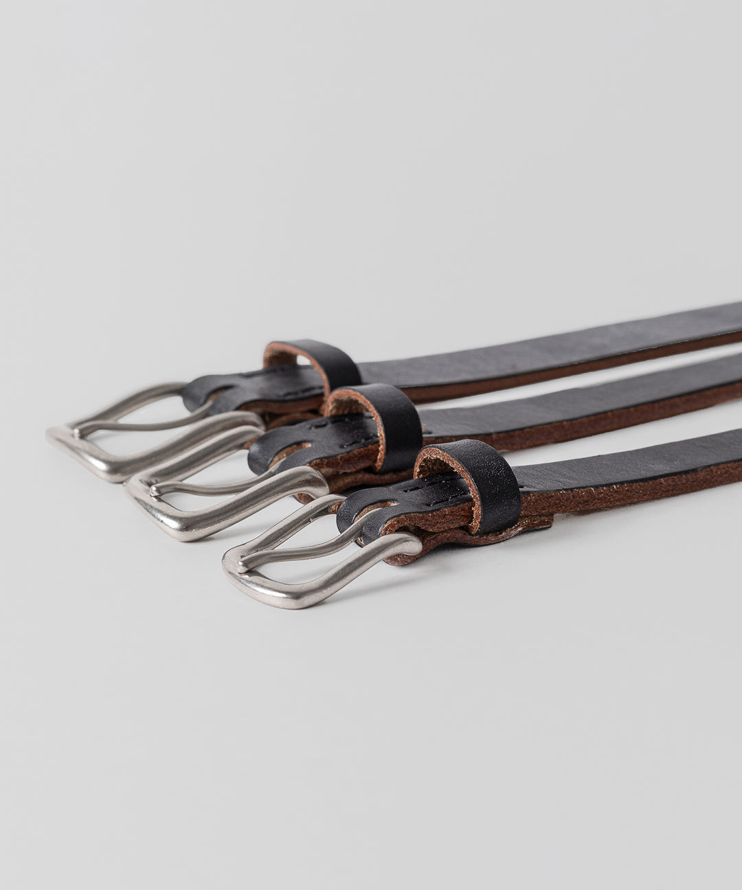 【INTÉRIM】30mm OAK BARK LEATHER BELT - BLACK