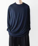 画像をギャラリービューアに読み込む, WWW - WRAPINKNOT wool wearのL/S OVERSIZED T-SHIRTのNAVY 公式通販サイトsession福岡セレクトショップ

