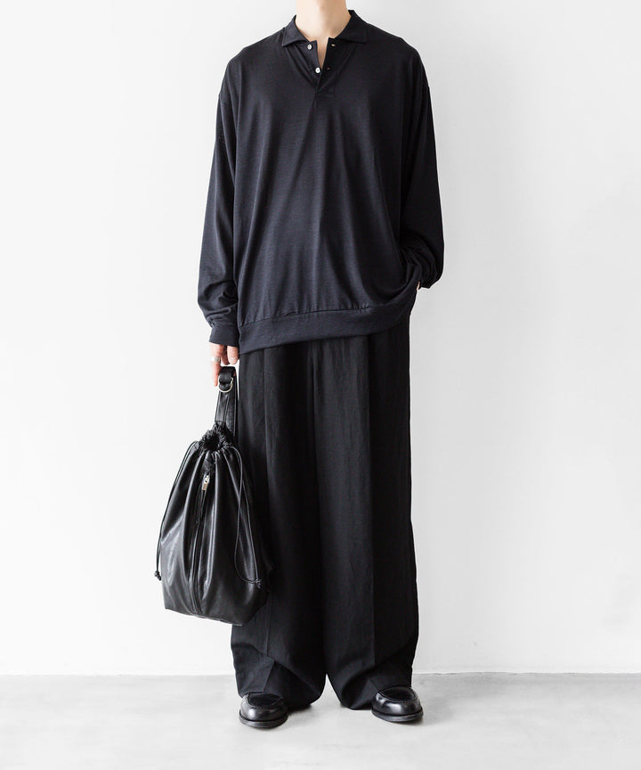 INTÉRIM インテリムのSILK COTTON JERSEY DEADSTOCK FABRIC HYPER BIG LONG POLO SHIRTのVULCAN 公式通販サイトsession福岡セレクトショップ