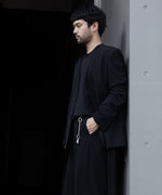 画像をギャラリービューアに読み込む, VEIN ヴェインのWO/VIS GABARDINE COLLARLESS JACKET - BLACKの公式通販サイトsession福岡セレクトショップ
