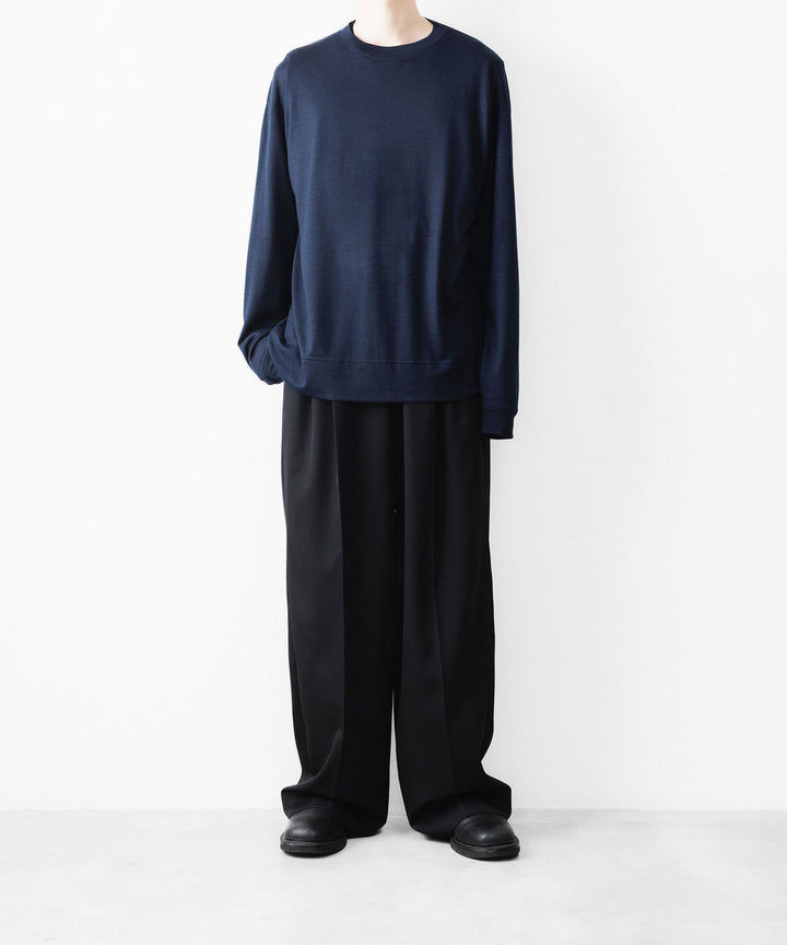 WWW - WRAPINKNOT wool wearのL/S OVERSIZED T-SHIRTのNAVY 公式通販サイトsession福岡セレクトショップ