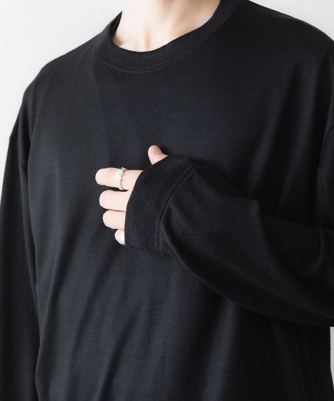 WWW - WRAPINKNOT wool wearのL/S OVERSIZED T-SHIRTのBLACK 公式通販サイトsession福岡セレクトショップ