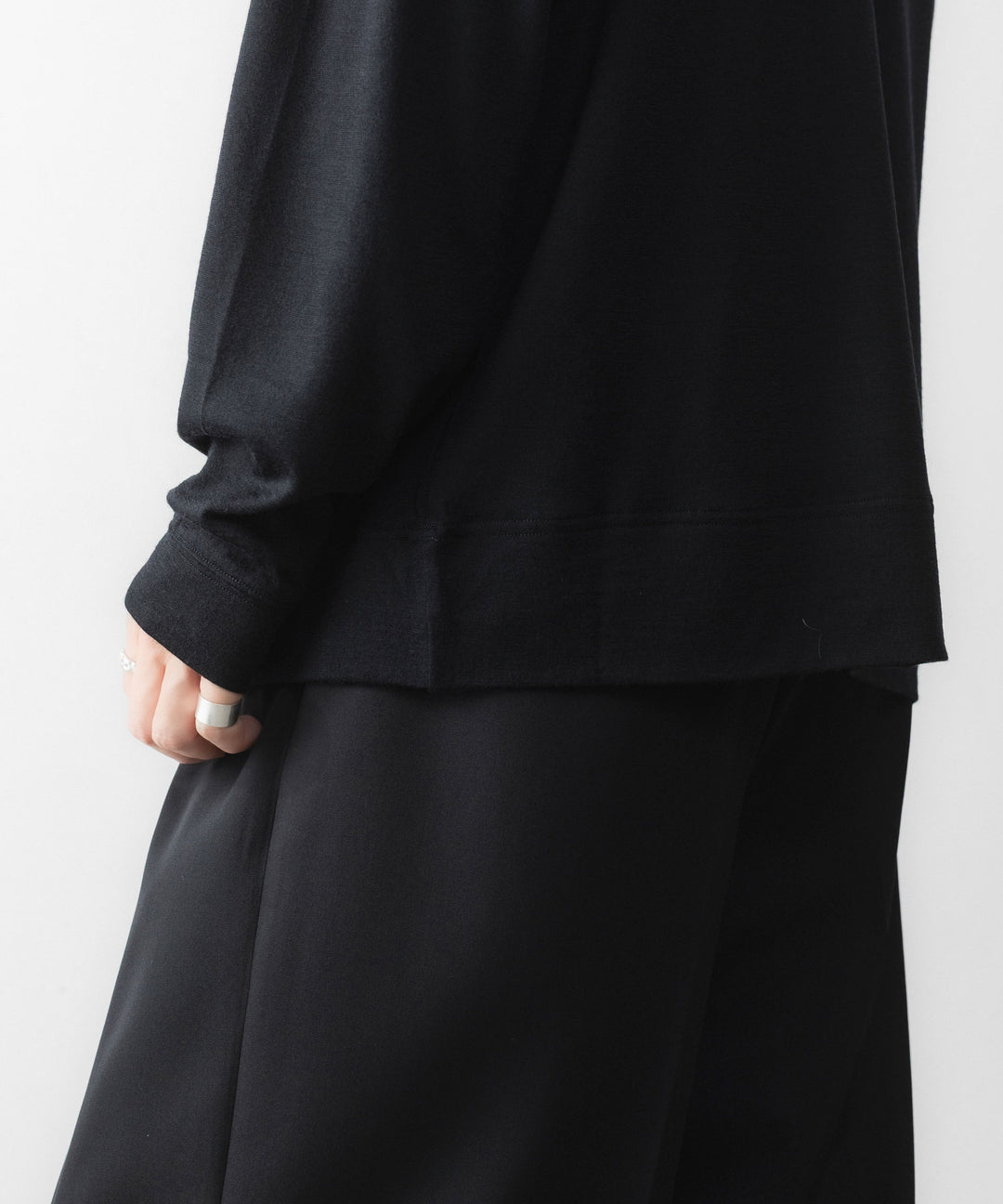 WWW - WRAPINKNOT wool wearのL/S OVERSIZED T-SHIRTのBLACK 公式通販サイトsession福岡セレクトショップ