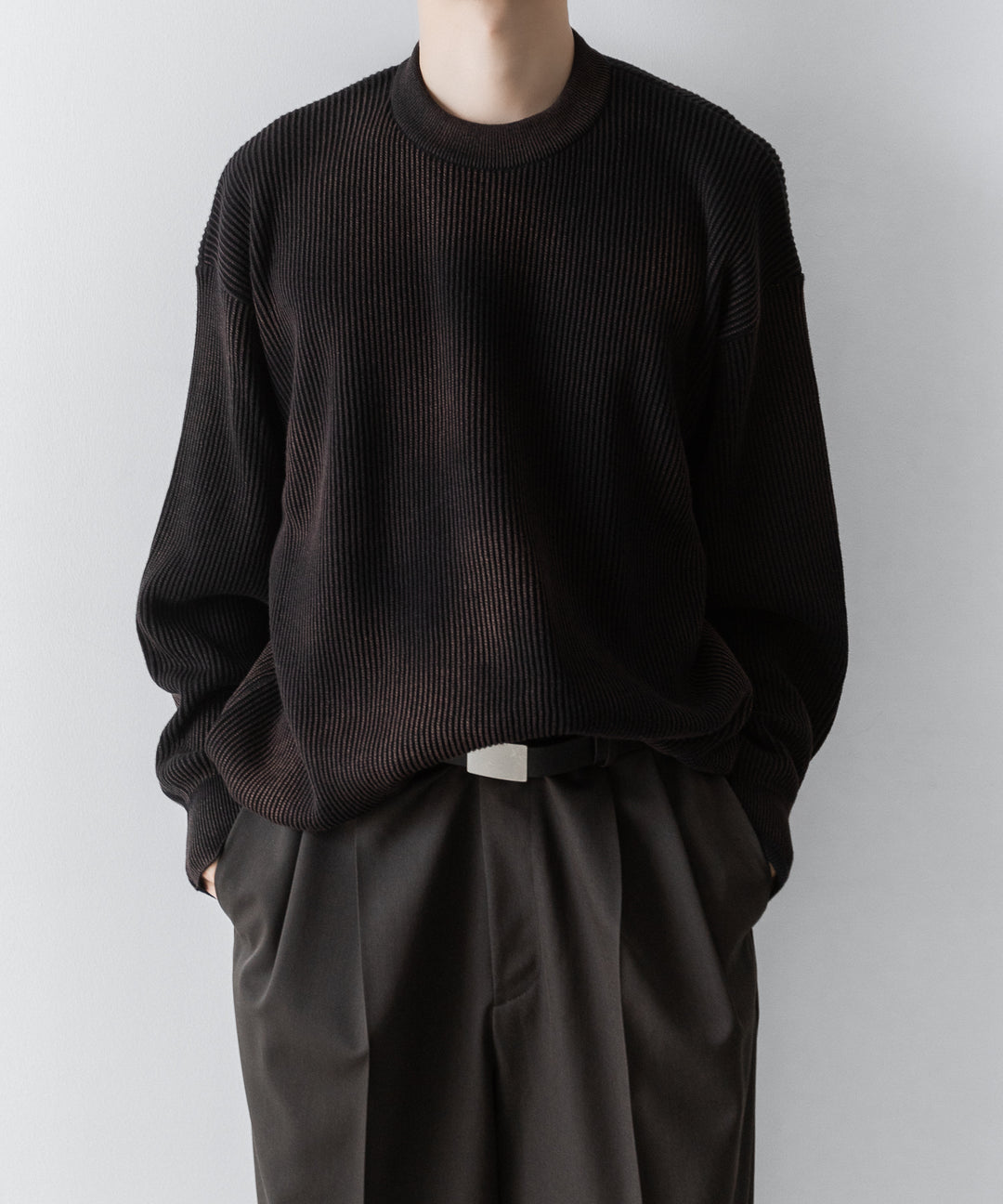 ssstein(シュタイン)のDISCOLORATION RIB KNIT LS - BLACKの公式通販サイトsession福岡セレクトショップ