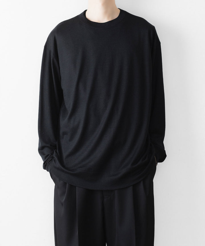 WWW - WRAPINKNOT wool wearのL/S OVERSIZED T-SHIRTのBLACK 公式通販サイトsession福岡セレクトショップ
