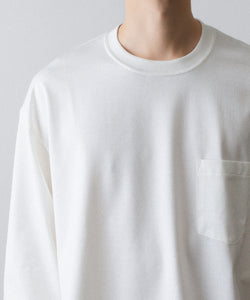 ssstein / シュタイン】OVERSIZED LONG SLEEVE POCKET TEE - WHITE