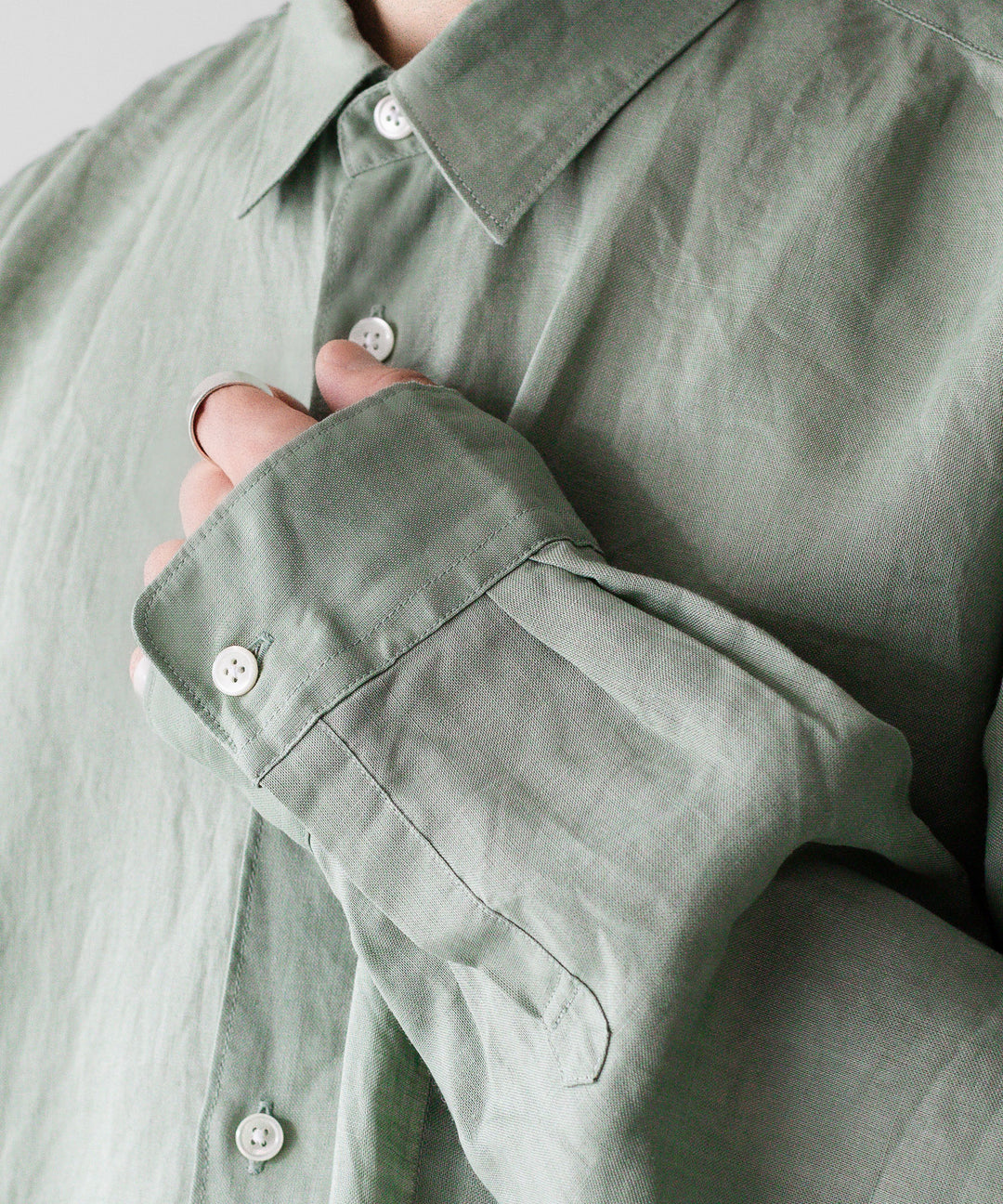 INTÉRIM インテリムのRAMIE SHEER LAWN HYPER BIG L/S REGULAR COLLAR SHIRTのMINT 公式通販サイトsession福岡セレクトショップ