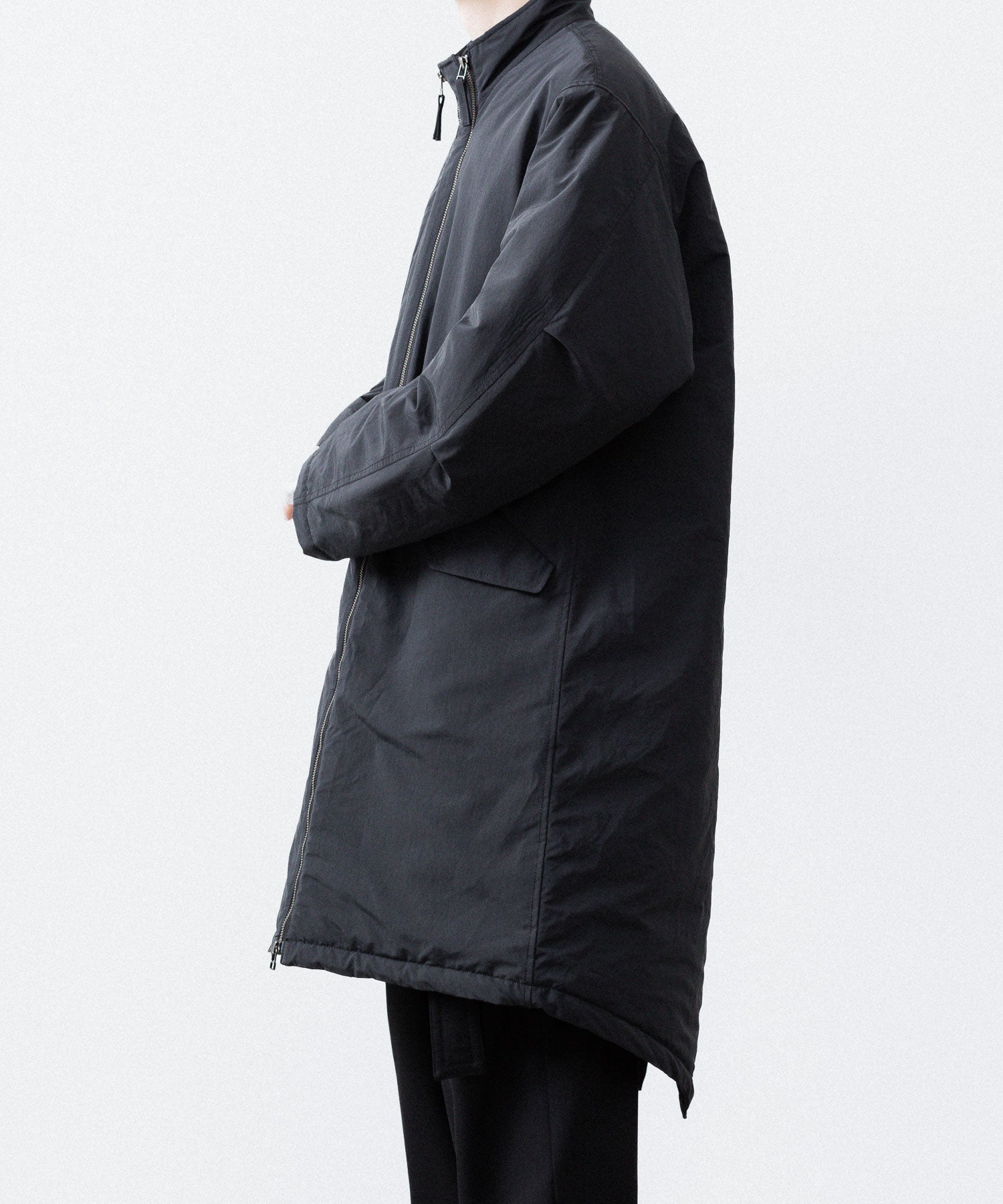 UJOH ウジョーのW ZIP FISH TAIL FIELD COATのBLACK公式通販サイトsession福岡セレクトショップ