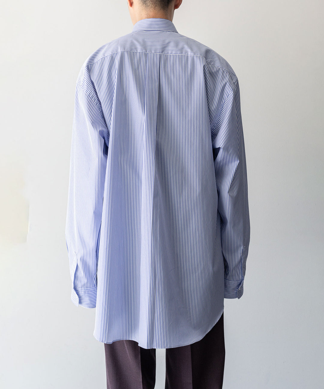 INTÉRIM インテリム 23AW LIMITED HYPER BIG STRIPE COTTON POPLIN REGULAR COLLAR SHIRTS - PURPLE sessionセッション福岡セレクトショップ 公式通販サイト