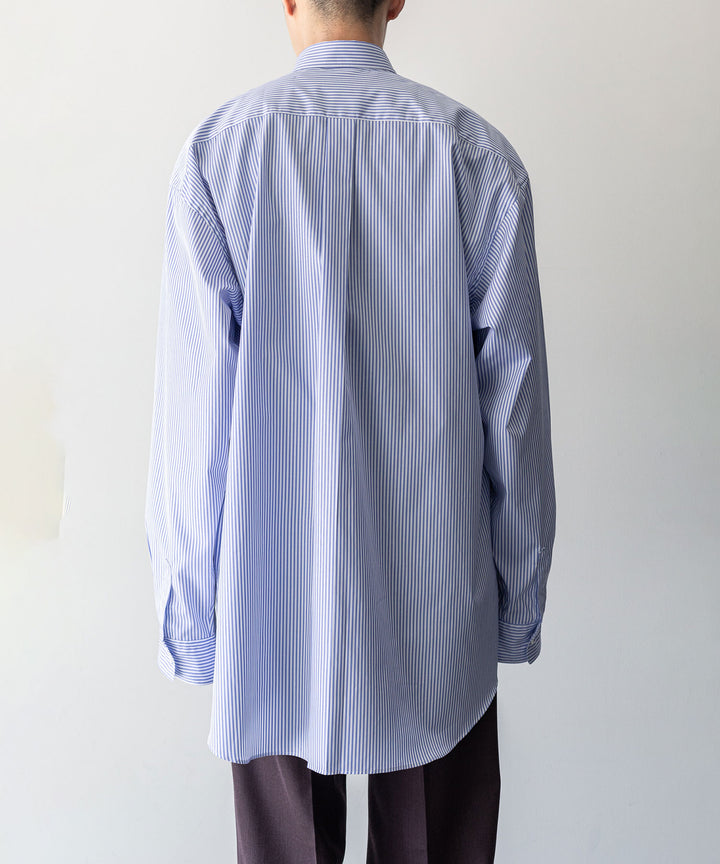 INTÉRIM インテリム 23AW LIMITED HYPER BIG STRIPE COTTON POPLIN REGULAR COLLAR SHIRTS - PURPLE sessionセッション福岡セレクトショップ 公式通販サイト