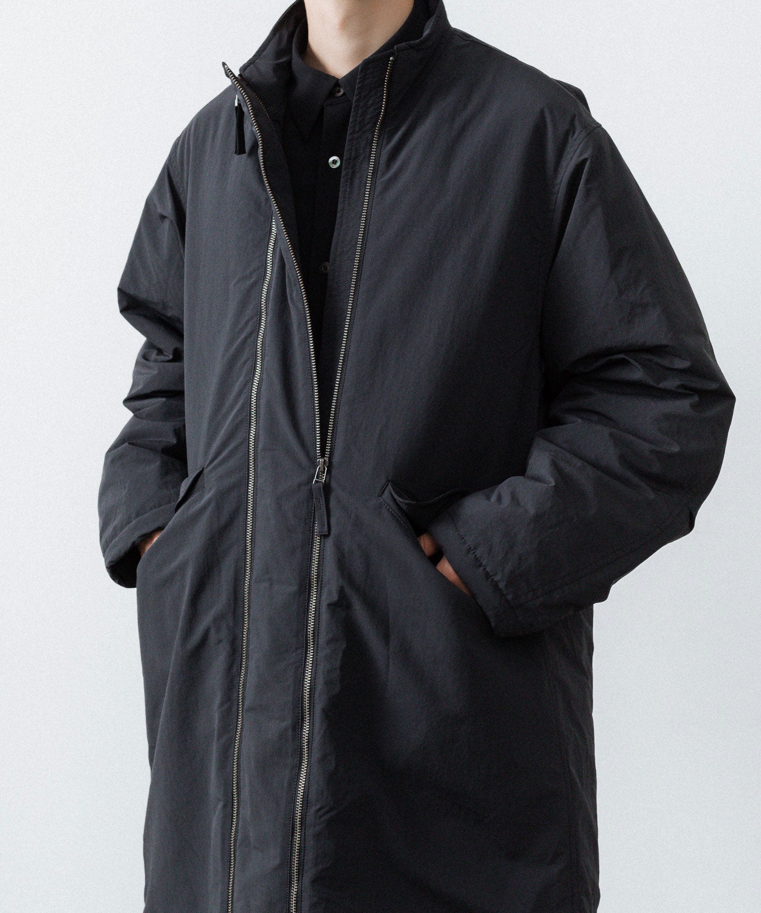 UJOH ウジョーのW ZIP FISH TAIL FIELD COATのBLACK公式通販サイトsession福岡セレクトショップ