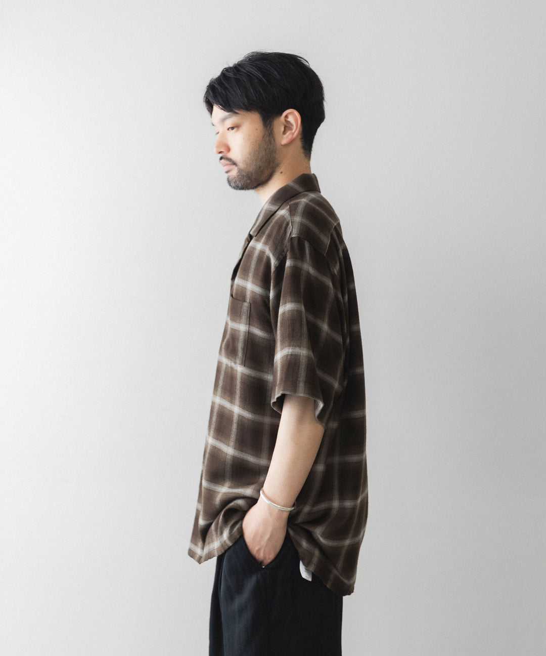 ssstein(シュタイン)のLY/VIS CHECK OVERSIZED OPEN COLLAR SS SHIRT - BROWN OMBREの公式通販サイトsession福岡セレクトショップ
