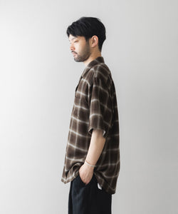 ssstein / シュタイン】LY/VIS CHECK OVERSIZED OPEN COLLAR SS SHIRT