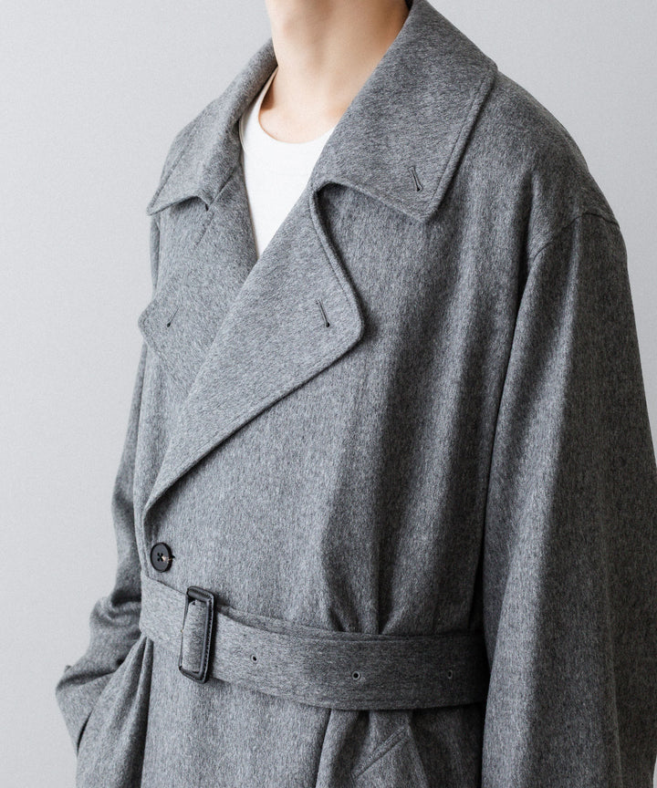 【ssstein】OVERSIZED DOUBLE BREASTED COAT - GREY