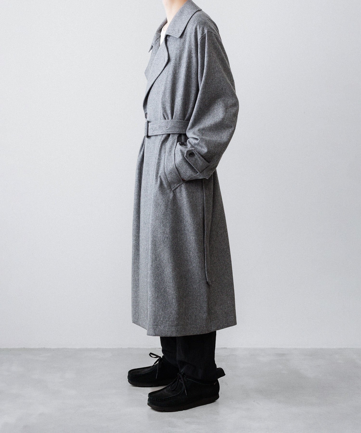 【ssstein】OVERSIZED DOUBLE BREASTED COAT - GREY