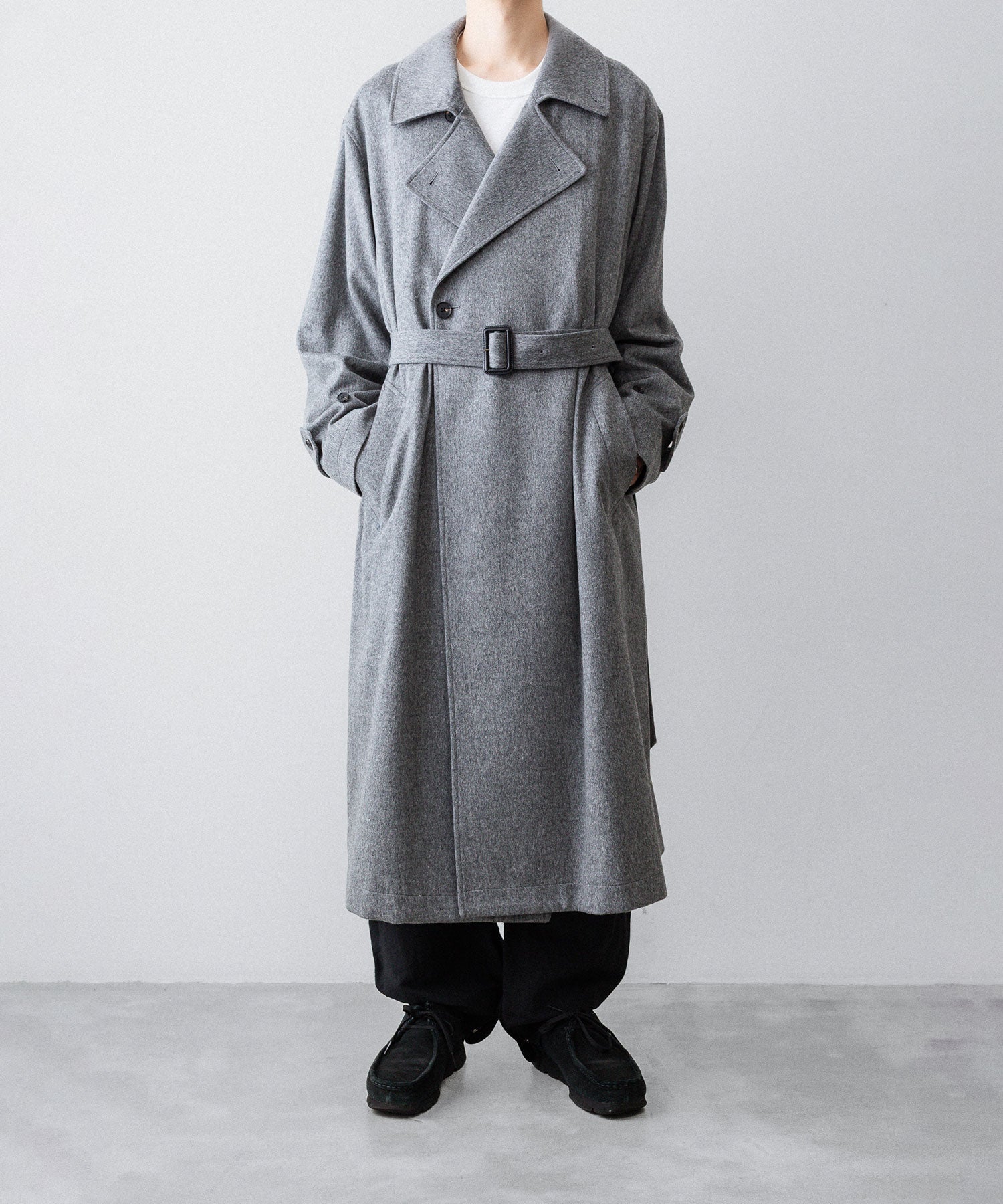 【ssstein】OVERSIZED DOUBLE BREASTED COAT - GREY