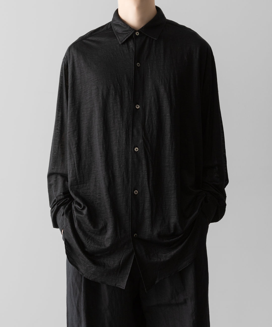 KANEMASA PHIL.-カネマサフィル28G ATMOSPHERE RAMIE L/S SHIRTのBLACK 公式通販サイトsession福岡セレクトショップ