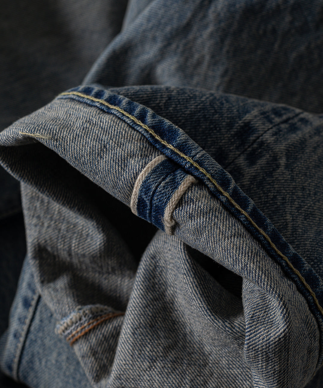 【INTÉRIM】VINTAGE WWII 1943 HEAVY KIBATA SHUTTLE DENIM JEANS - V.NAVY