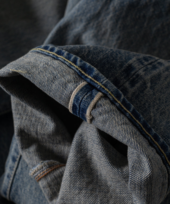 【INTÉRIM】VINTAGE WWII 1943 HEAVY KIBATA SHUTTLE DENIM JEANS - V.NAVY