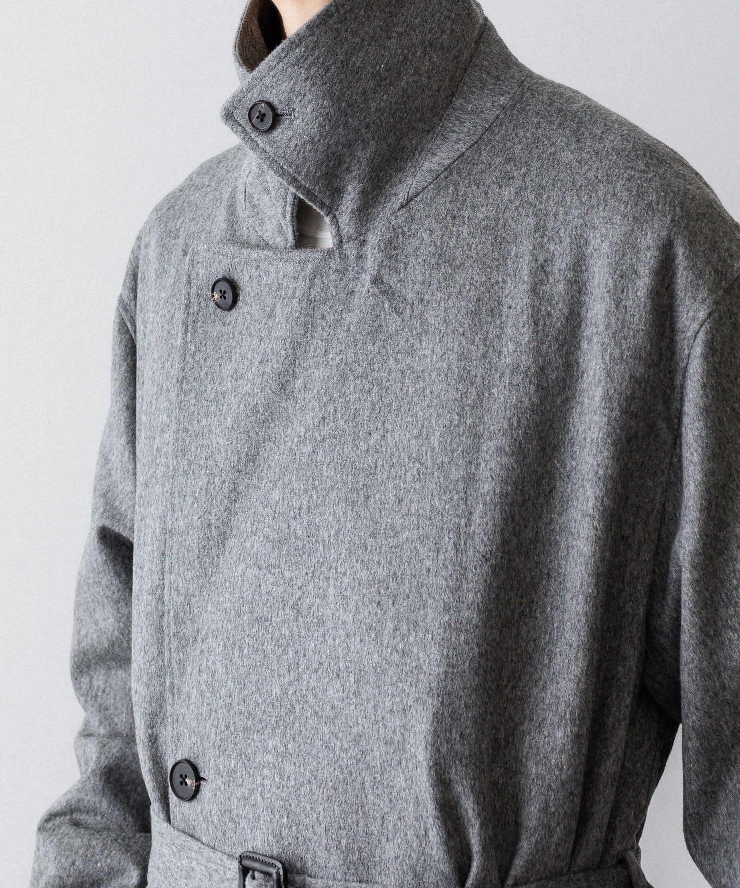 【ssstein】OVERSIZED DOUBLE BREASTED COAT - GREY