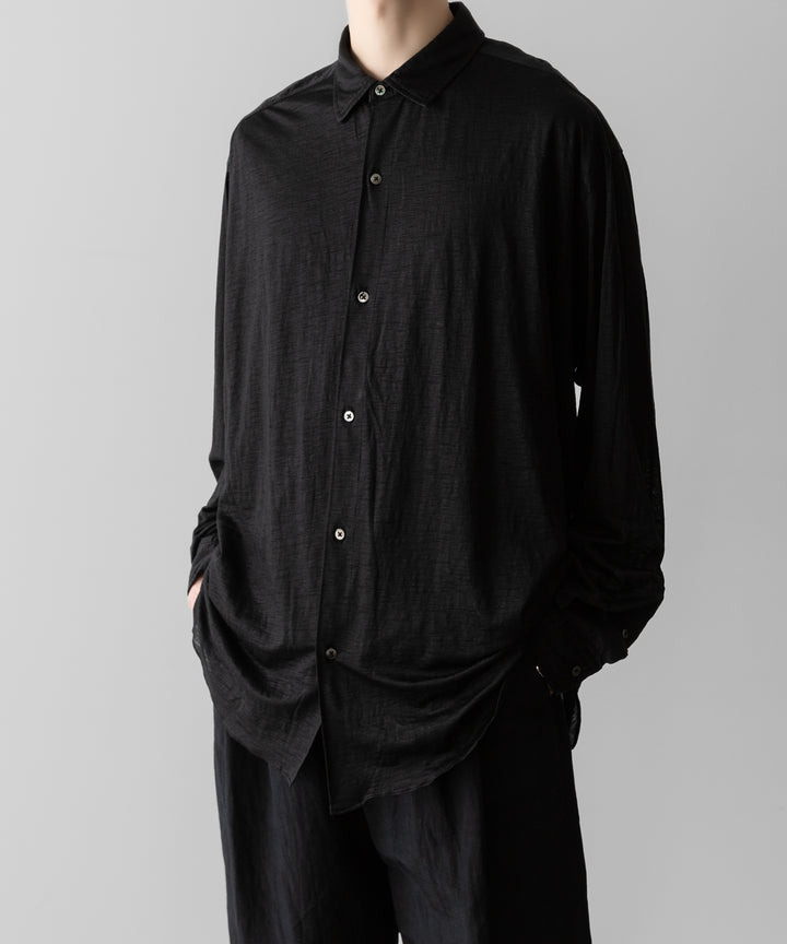 KANEMASA PHIL.-カネマサフィル28G ATMOSPHERE RAMIE L/S SHIRTのBLACK 公式通販サイトsession福岡セレクトショップ