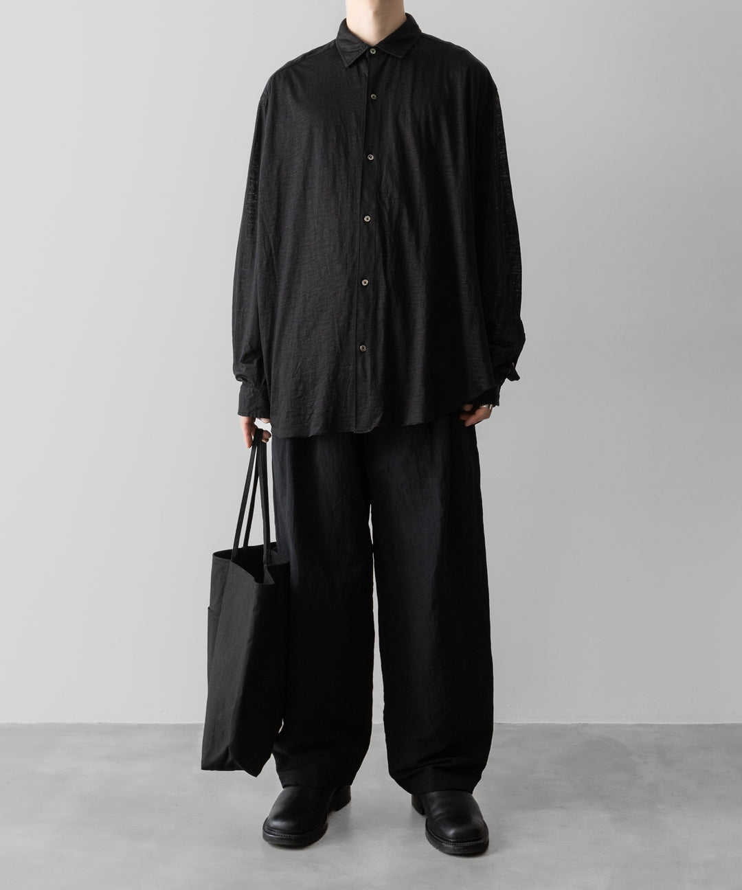 KANEMASA PHIL.-カネマサフィル28G ATMOSPHERE RAMIE L/S SHIRTのBLACK 公式通販サイトsession福岡セレクトショップ