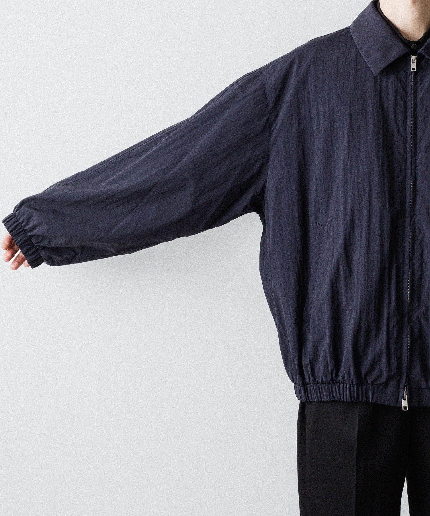 ssstein / シュタイン】RECYCLED NYLON OVERSIZED ZIP JACKET - DARK