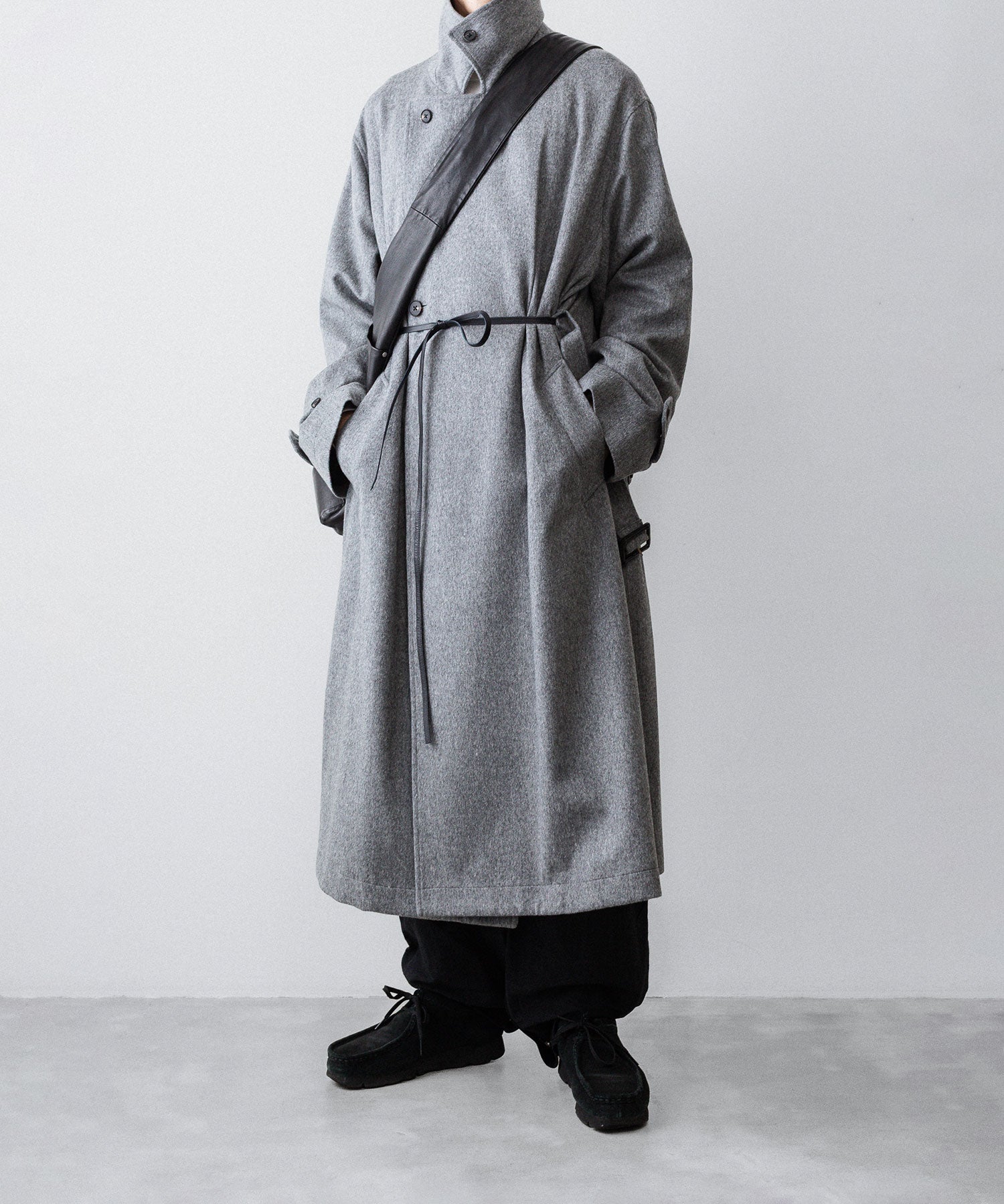 【ssstein】OVERSIZED DOUBLE BREASTED COAT - GREY