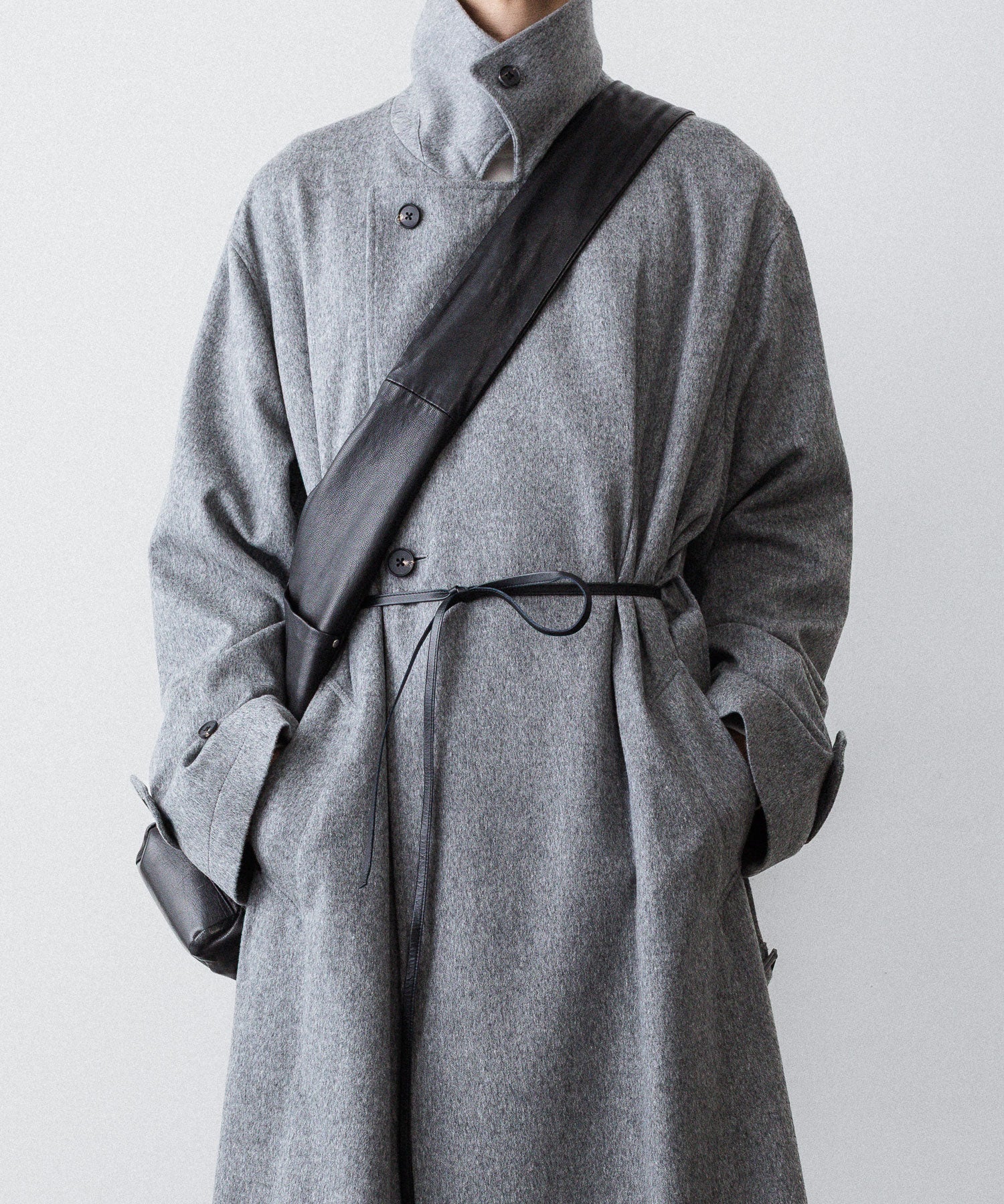【ssstein】OVERSIZED DOUBLE BREASTED COAT - GREY