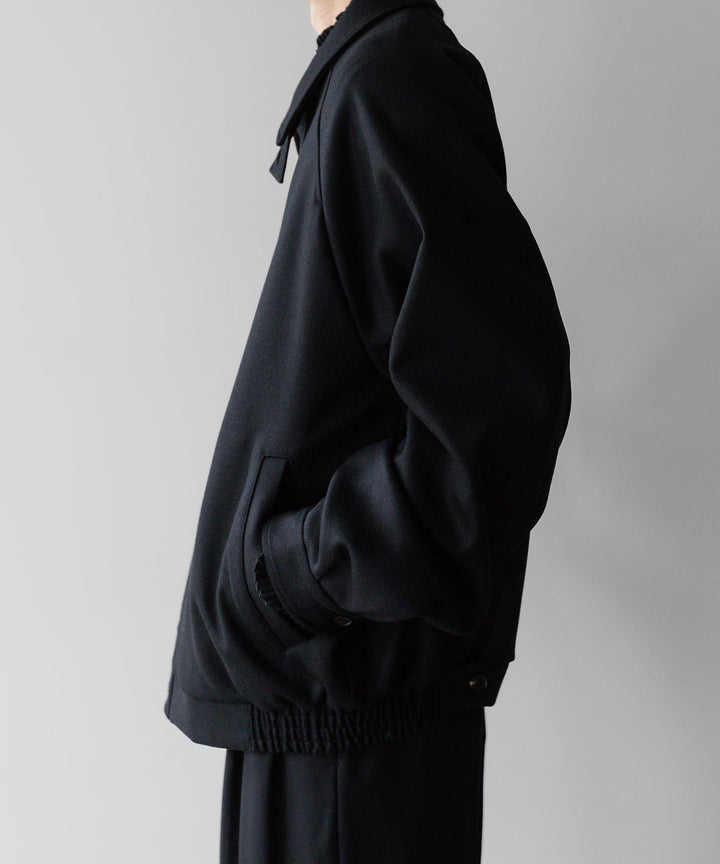 stein(シュタイン)の23AWコレクションOVERSIZED MELTON HARRINGTON ZIP JACKETのBLACK 公式通販サイトsession福岡セレクトショップ