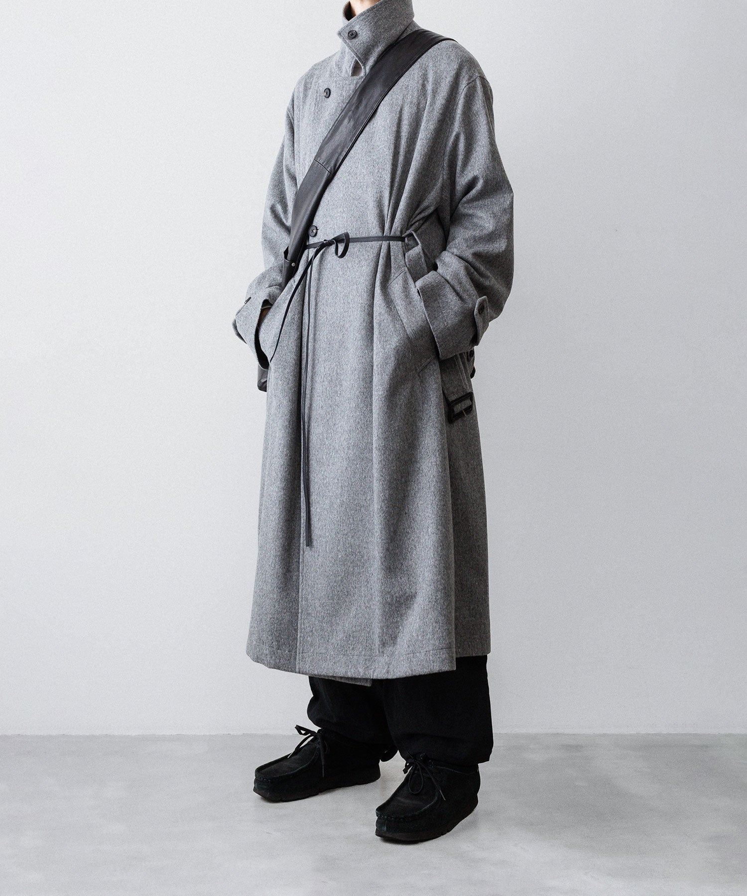 【ssstein】OVERSIZED DOUBLE BREASTED COAT - GREY