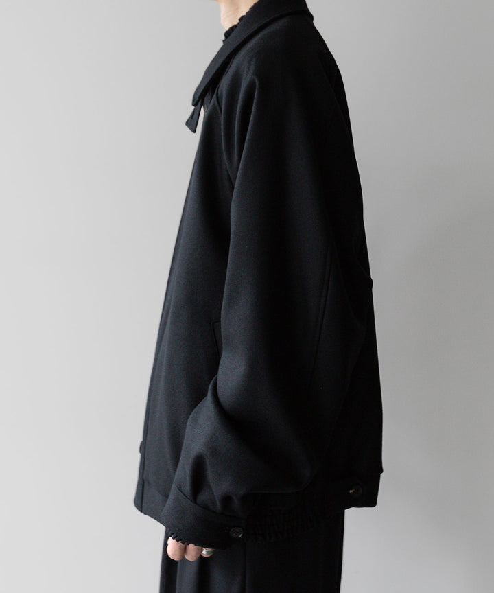 stein(シュタイン)の23AWコレクションOVERSIZED MELTON HARRINGTON ZIP JACKETのBLACK 公式通販サイトsession福岡セレクトショップ